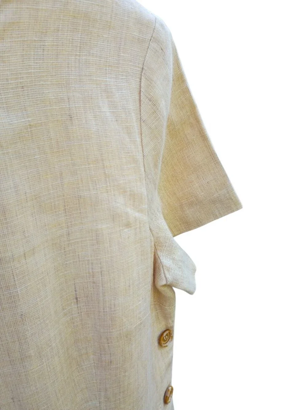 Talbots vintage wheat color linen lined maxi dress sz 6 - Picture 4 of 14